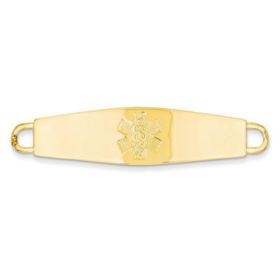 Non-enameled Medical Jewelry ID Plate 14k Gold XM37N, MPN: XM37N, 883957138961