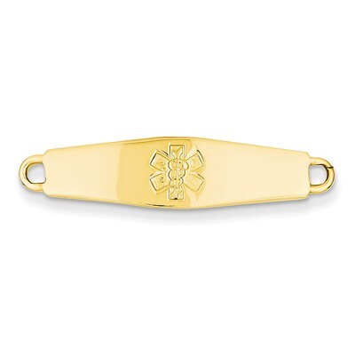 Non-enameled Medical Jewelry ID Plate 14k Gold XM38N, MPN: XM38N, 883957139180