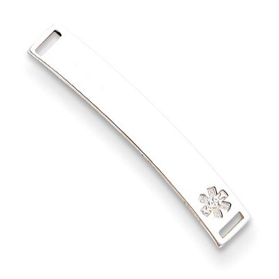 Non-enameled Medical ID Plate Sterling Silver XSM64N, MPN: XSM64N, 883957274782