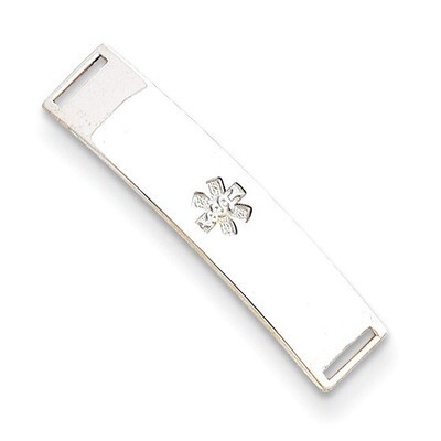 Non-enameled Medical ID Plate Sterling Silver XSM71N, MPN: XSM71N, 883957274928