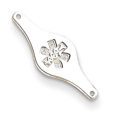 Non-enameled Medical ID Plate Sterling Silver XSM74N, MPN: XSM74N, 883957274980
