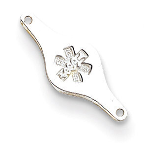 Non-enameled Medical ID Plate Sterling Silver XSM73N, MPN: XSM73N, 883957274966
