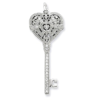 Heart Key Locket Sterling Silver Diamond QP2034, MPN: QP2034, 883957552804