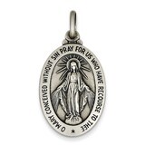 Miraculous Medal Antiqued Sterling Silver QC3485, MPN: QC3485, 886774107875