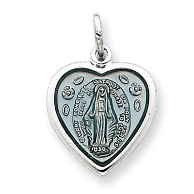 Miraculous Heart Medal Sterling Silver QC3507, MPN: QC3507, 886774108049
