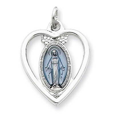 Miraculous Heart Medal Sterling Silver QC3508, MPN: QC3508, 886774108056