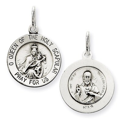 Queen of the Holy Scapular Medal Sterling Silver QC3510, MPN: QC3510, 191101181795