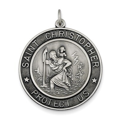 Saint Christopher Medal Sterling Silver QC3525, MPN: QC3525, 886774582887