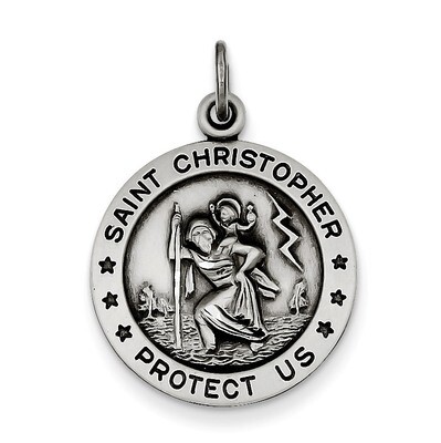 Saint Christopher Medal Sterling Silver QC3526, MPN: QC3526, 886774108100