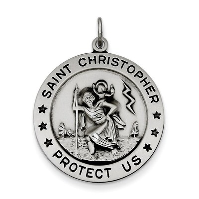 Saint Christopher Medal Sterling Silver QC3527, MPN: QC3527, 886774108117