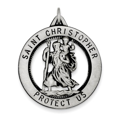 Saint Christopher Medal Sterling Silver QC3529, MPN: QC3529, 886774582719