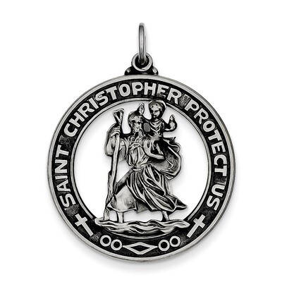Saint Christopher Medal Sterling Silver QC3536, MPN: QC3536, 886774582702