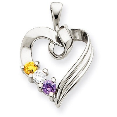 3 Birthstones Family Pendant 14k White Gold XMPW52/3, MPN: XMPW52/3, 883957558578