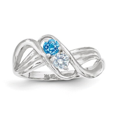 2 Birthstones family jewelry ring Sterling Silver XMR12/2SS, MPN: XMR12/2SS, 883957863467