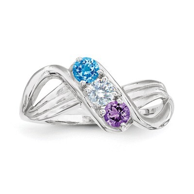 3 Birthstones Mother&#39;s Ring Sterling Silver XMR12/3SS, MPN: XMR12/3SS, 883957863573