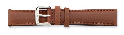 19mm Havana Leather Chrono Watch Band 7.5 Inch Silver-tone Buckle BA142-19, MPN: BA142-19, 88677414…