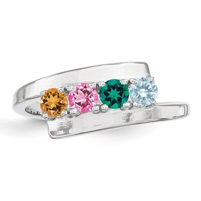 4 Birthstones Mother&#39;s Ring Sterling Silver XMR16/4SS, MPN: XMR16/4SS, 883957864709