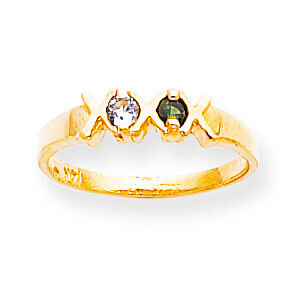2 Birthstones Mothers Ring 14k Gold Polished XMR17/2, MPN: XMR17/2, 191101538384