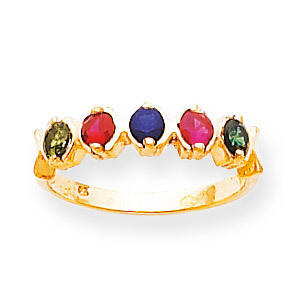 5 Birthstones Mothers Ring 14k Gold Polished XMR17/5, MPN: XMR17/5, 191101538414