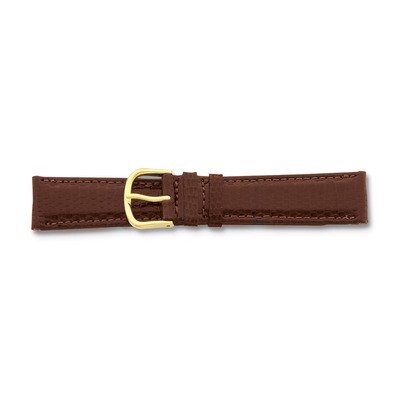 16mm Brown Genuine Lizard Buckle Watch Band 7.5 Inch Gold-tone BA146-16, MPN: BA146-16, 886774142449