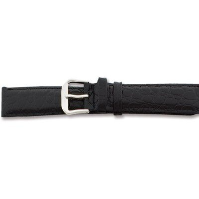 16mm Short Black Alligator Grain Leather Buckle Watch Band Gold-tone BA22S-16, MPN: BA22S-16, 60226…