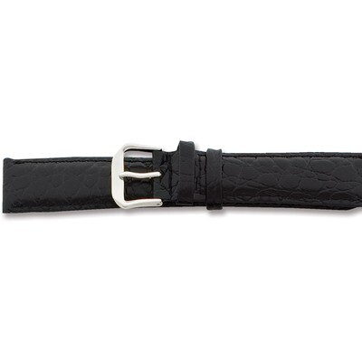 20mm Short Black Alligator Grain Leather Buckle Watch Band Gold-tone BA22S-20, MPN: BA22S-20, 60226…
