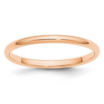 2mm Half Round Band 10k Rose Gold 1RHR020, MPN: 1RHR020, 191101679353