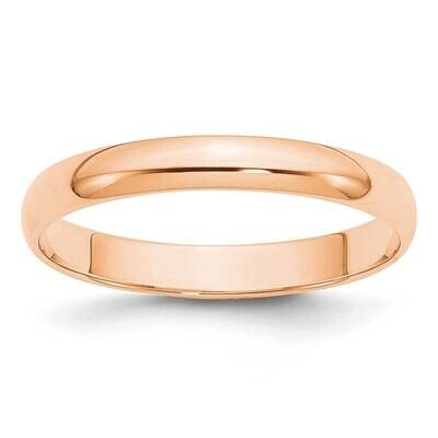 3mm Half Round Band 10k Rose Gold 1RHRL030, MPN: 1RHRL030, 191101667473