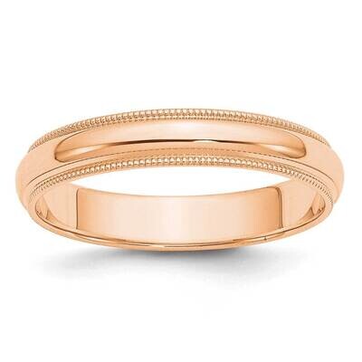 4mm Milgrain Half Round Band 10k Rose Gold 1RM040, MPN: 1RM040, 191101666209
