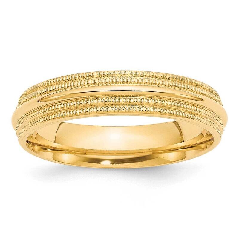 5mm Double Milgrain Comfort Fit Band 14k Yellow Gold DMC050, MPN: DMC050, 886774477251