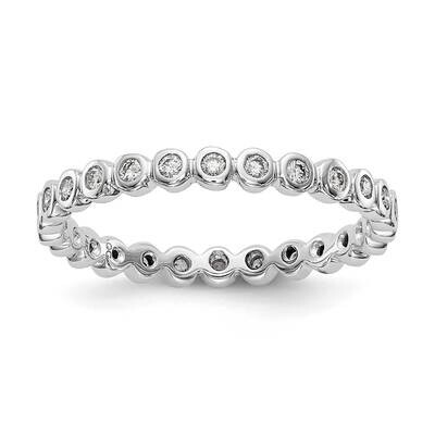 Polished 1/3ct Bezel Set Diamond Eternity Band 14k White Gold ET0011-033-7W4, MPN: ET0011-033-7W4, …