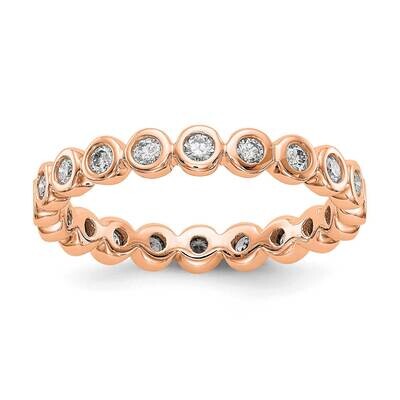 Polished 1/2ct Bezel Set Diamond Eternity Band 14k Rose Gold ET0011-050-7R4, MPN: ET0011-050-7R4, 1…