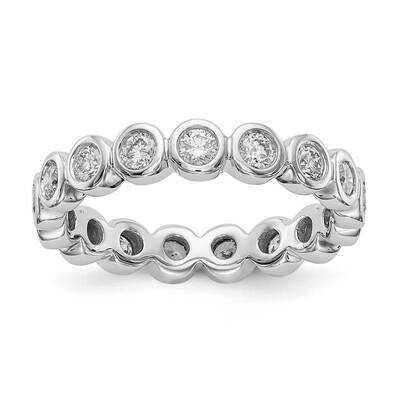 Polished 1ct Bezel Set Diamond Eternity Band 14k White Gold ET0011-100-7W4, MPN: ET0011-100-7W4, 19…