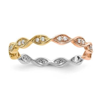 Tri-color Gold 1/6CT Vintage Pave 14k Gold ET0014T-015-7T4, MPN: ET0014T-015-7T4,