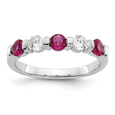 Diamond with Ruby Band 14k White Gold RM3285B-RU-030-WAA, MPN: RM3285B-RU-030-WAA,