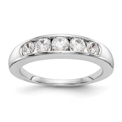 5-Stone Diamond Channel Band 14k White Gold RM3287B-075-WAA, MPN: RM3287B-075-WAA,