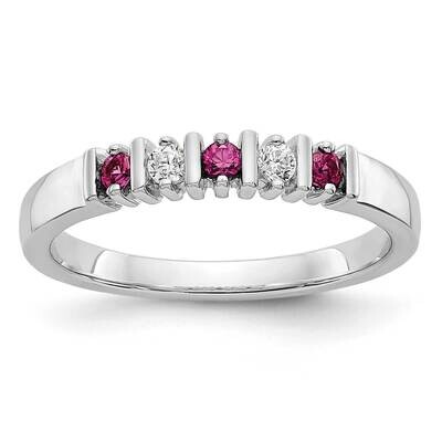 Diamond with Ruby Band 14k White Gold RM3289B-RU-008-WAA, MPN: RM3289B-RU-008-WAA,