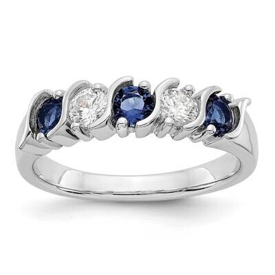 Diamond with Sapphire Band 14k White Gold RM3290B-SA-030-WAA, MPN: RM3290B-SA-030-WAA,
