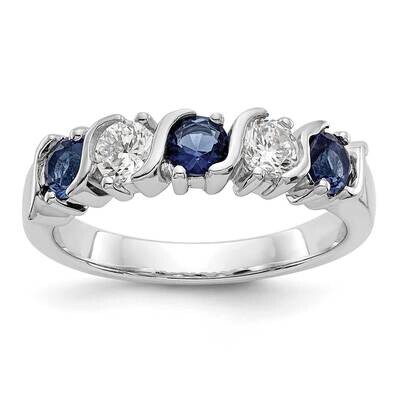 Diamond with Sapphire Band 14k White Gold RM3290B-SA-040-WAA, MPN: RM3290B-SA-040-WAA,