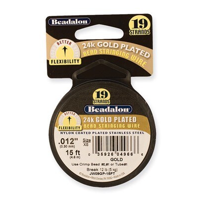 19 24K Gold-Plated .018In Diameter Beading Wire Beadalon CRD701/18, MPN: CRD701/18, 654207116622