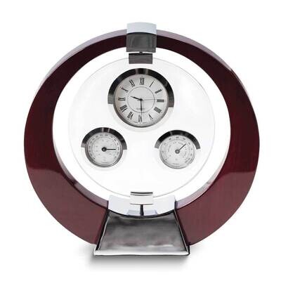 Salzburg Mahogany Hygrometer and Thermometer Desk Clock GM24135, MPN: GM24135, 797140136675
