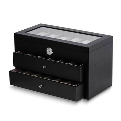 Black Wood with Quartz Movement Clock 36 Watch Storage Case GM24138BK, MPN: GM24138BK, 797140106869