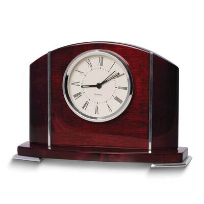 Edison Mahogany Wood with Stainless Steel Quartz Movement Clock GM24136, MPN: GM24136, 797140136729