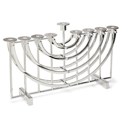 Ricci Menorah with Adjustable C-Cups Nickel Plate 94001, MPN: 94001,