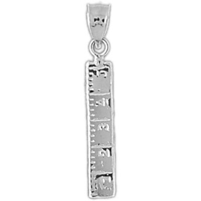Ruler Pendant Necklace Charm Bracelet in Yellow, White or Rose Gold 6408