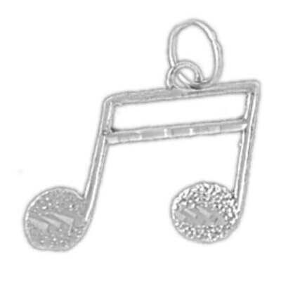 Musical Note Pendant Necklace Charm Bracelet in Yellow, White or Rose Gold 6279