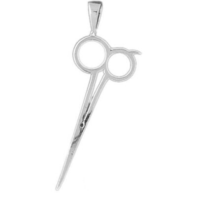Hairdresser Scissors Pendant Necklace Charm Bracelet in Yellow, White or Rose Gold 6386