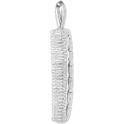 Hairdresser Comb Pendant Necklace Charm Bracelet in Yellow, White or Rose Gold 6390
