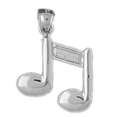 Musical Note Pendant Necklace Charm Bracelet in Yellow, White or Rose Gold 6276