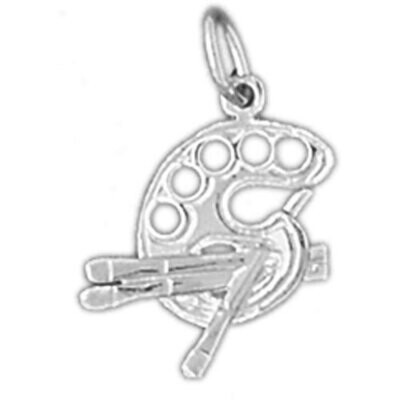 Painter Painting Pendant Necklace Charm Bracelet in Yellow, White or Rose Gold 6414